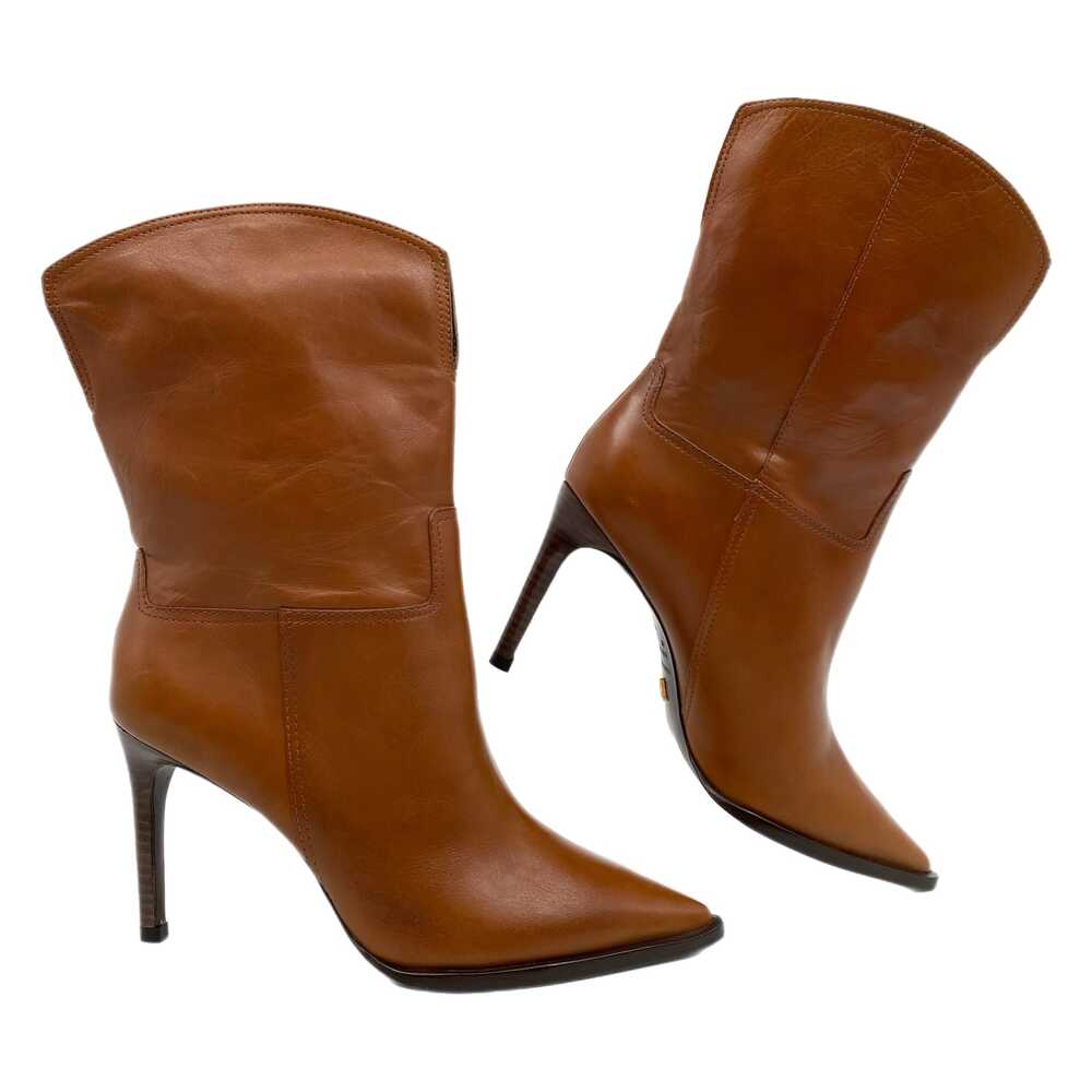 Vicenza Brown Leather Stiletto Heeled Boots | Women’s Size 6